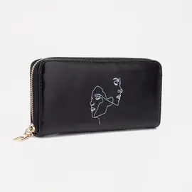 Кошелёк на молнии, цвет чёрный