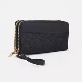 Кошелек на молниях, цвет черный
