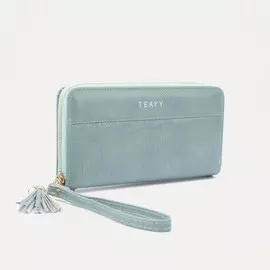 Кошелёк на молнии, цвет голубой