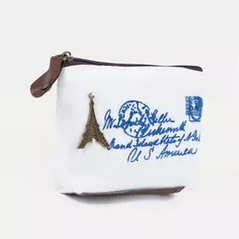 Кошелек монетница детская на молнии, цвет молочный