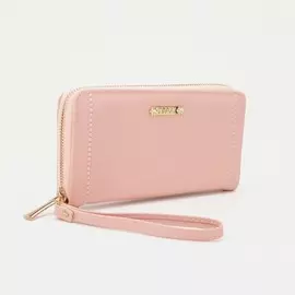 Кошелёк на молнии, цвет розовый