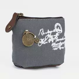 Кошелек монетница детская на молнии, цвет серый