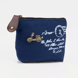 Кошелек на молнии, цвет синий