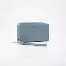 Кошелёк на молнии, с ручкой, цвет голубой