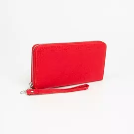 Кошелёк на молнии, с ручкой, цвет красный