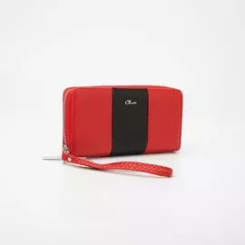 Кошелёк на молнии, с ручкой, цвет красный
