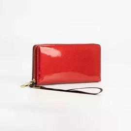 Кошелёк на молнии, с ручкой, цвет красный