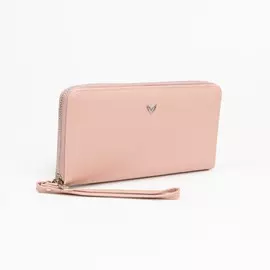 Кошелёк на молнии, с ручкой, цвет розовый