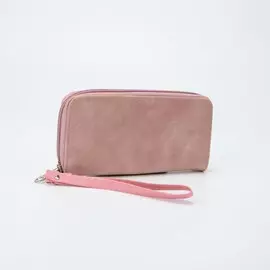 Кошелёк на молнии, с ручкой, цвет розовый