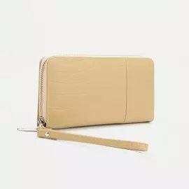 Кошелёк на молнии, с ручкой, цвет желтый