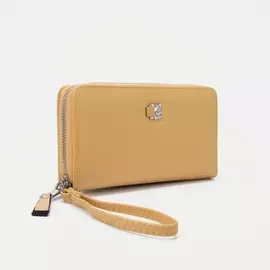 Кошелёк на молнии, с ручкой, цвет жёлтый