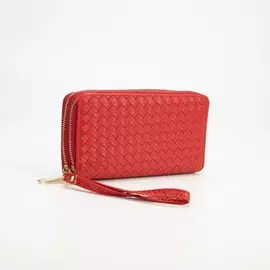 Кошелёк на молниях, с ручкой, цвет красный