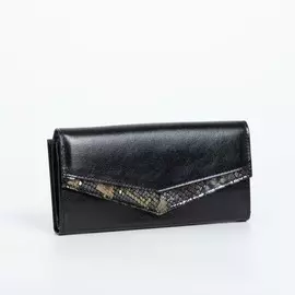Кошелёк женский на кнопке, цвет чёрный