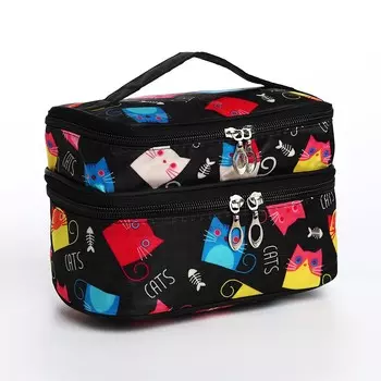 Косметичка - органайзер на молнии, с отделами, маленькая, с рисунком