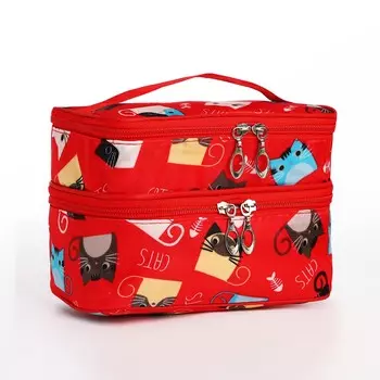 Косметичка - органайзер на молнии, с отделами, маленькая, с рисунком