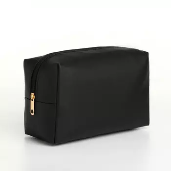 Косметичка женская на молнии, объемная, черная