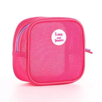 Косметичка на молнии, маленькая, сетчатая,