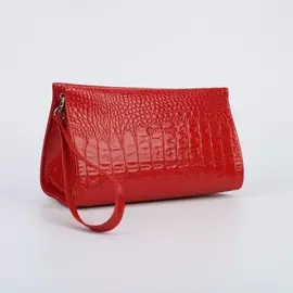 Косметичка на молнии, с ручкой, цвет красный