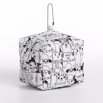 Косметичка-монетница на молнии, цвет белый/черный