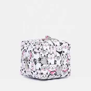 Косметичка-монетница на молнии, цвет черный/белый