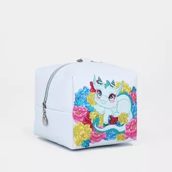 Косметичка-монетница на молнии, цвет зеленый