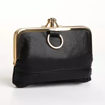 Косметичка на фермуаре, 2 отдела, цвет черный