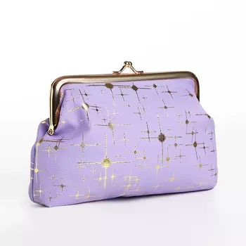 Косметичка на фермуаре, цвет сиреневый