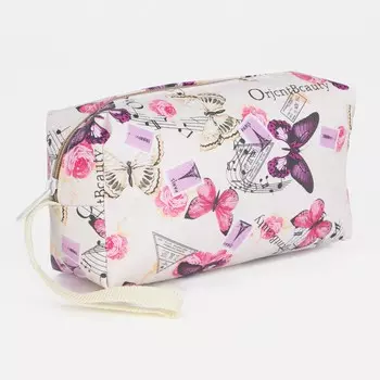 Косметичка на молнии, цвет белый