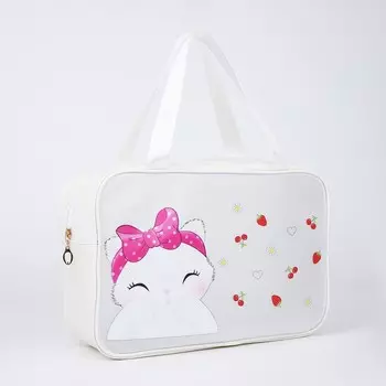 Косметичка на молнии, цвет белый