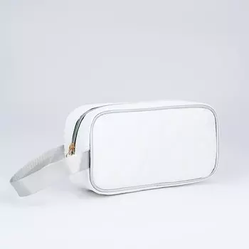 Косметичка дорожная на молнии, с ручкой, цвет белый