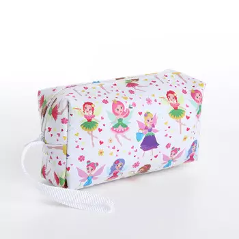 Косметичка-футляр женская с ручкой, объемная, маленькая, для прокладок, лекарств, косметики, белая/разноцветная