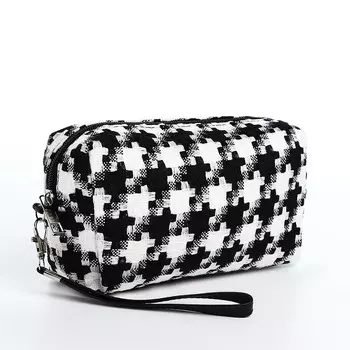 Косметичка на молнии, цвет белый/черный