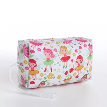 Косметичка-футляр женская с ручкой, объемная, маленькая, для косметики, прокладок, лекарств, белая/разноцветная