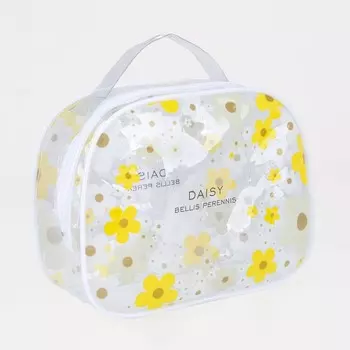 Косметичка на молнии, цвет белый/желтый