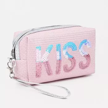Косметичка на молнии, цвет бледно-розовый