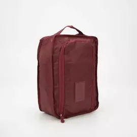 Косметичка дорожная на молнии, с ручкой, с карманом, бордовая