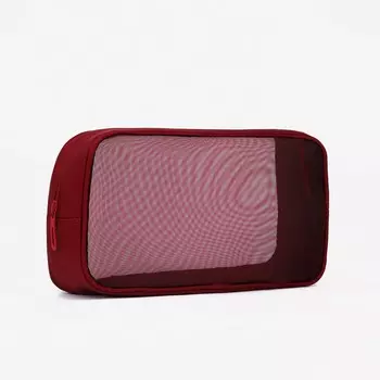 Косметичка дорожная на молнии, цвет бордовый