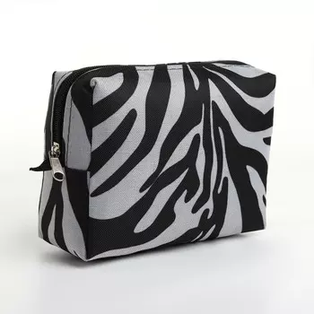 Косметичка на молнии, цвет черно/белый