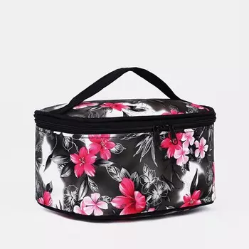 Косметичка на молнии, с ручкой, цвет черный