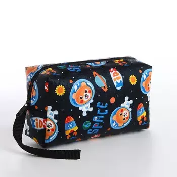 Косметичка-футляр женская с ручкой, объемная, маленькая, для прокладок, косметики, лекарств, черная/разноцветная