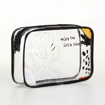 Косметичка на молнии, цвет черный