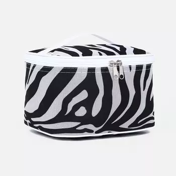 Косметичка на молнии, цвет черный/белый