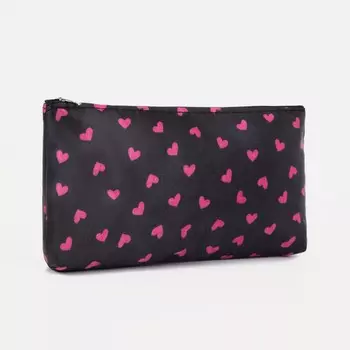 Косметичка на молнии, цвет черный/малиновый