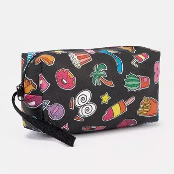Косметичка на молнии, цвет черный/разноцветный