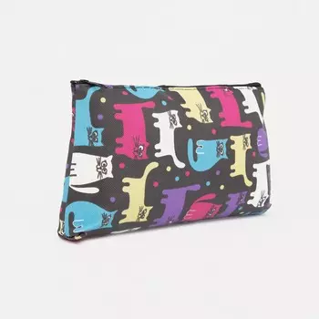 Косметичка на молнии, цвет черный/разноцветный