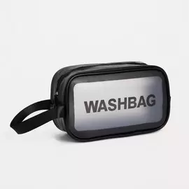 Косметичка на молнии, с ручкой, черная