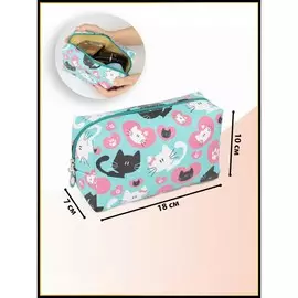 Косметичка на молнии, цвет голубой