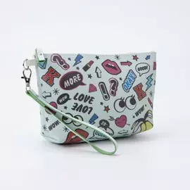 Косметичка на молнии, цвет голубой