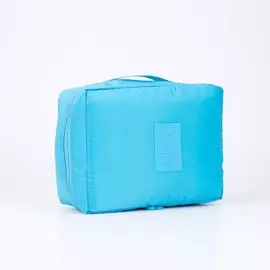 Косметичка - органайзер дорожная на молнии, с карманами, голубая