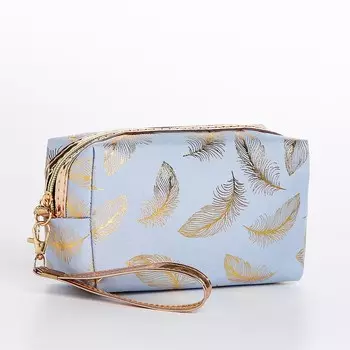 Косметичка на молнии, цвет голубой